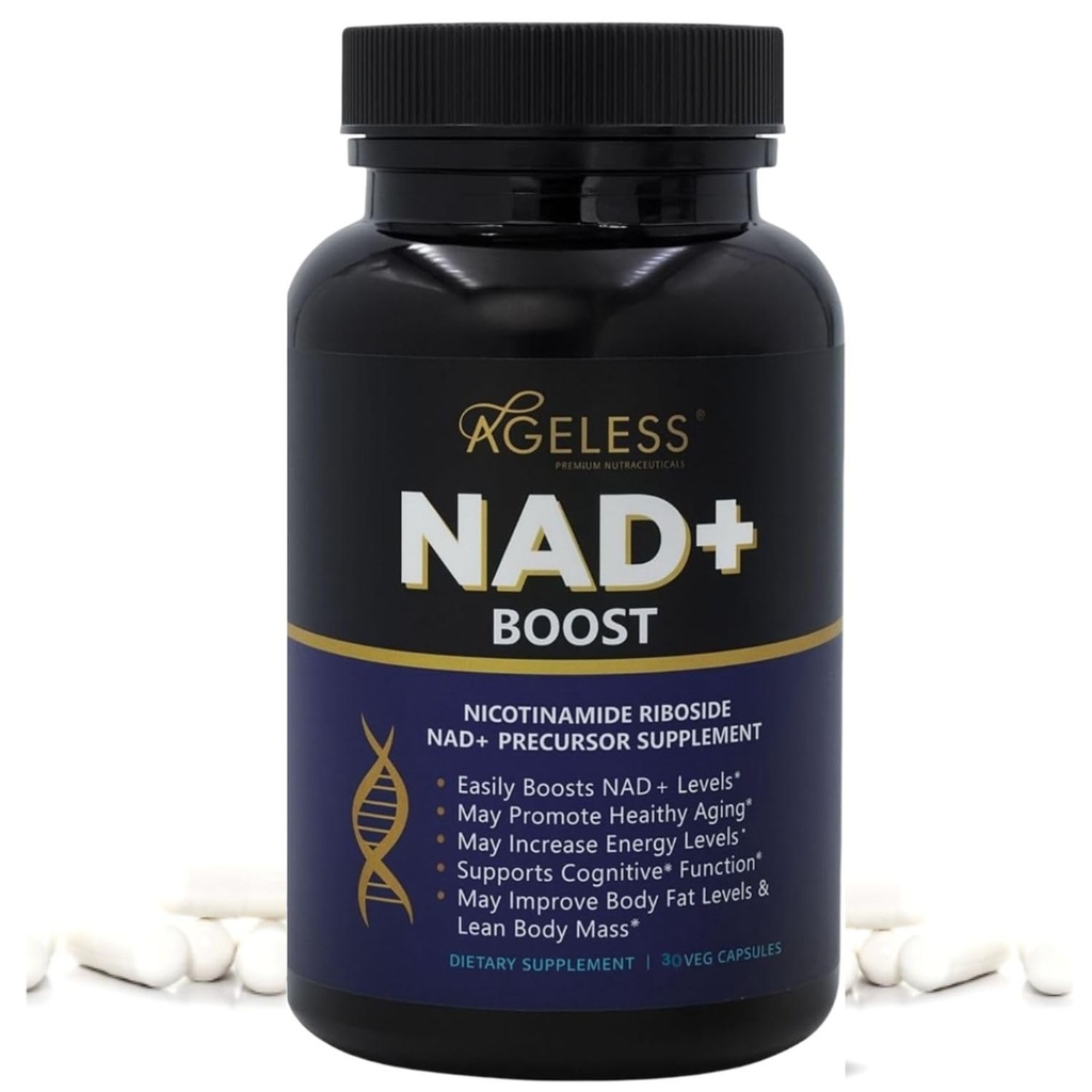 תוספי NAD ללא גיל עבור נשים וגברים | גבוהה Purity 300 מ"ג Nicotinamide Riboside Chloride | NMN תוסף עבור Anti-Aging | אנרגיה תמיכה, פוקוס, גוף שומן ותפקוד קוגניטיבי 30 הרוזן הרוזן 30