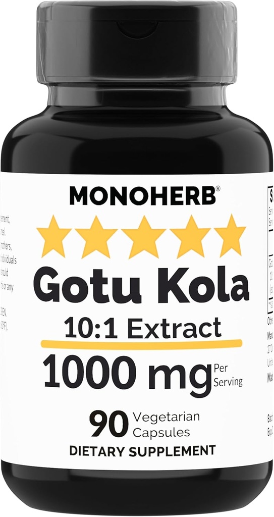 MONOHERB Gotu Kola לחלץ 1000 מ"ג - 90 קפסולות צמחוניות