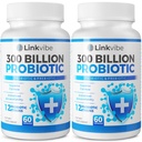 Probiotic 300 מיליארד CFU - 12 סטרינס עם אורגני Prebiotics for Digestive & Gut, Immune, Bloating Health - Probiotics for Women and Men - Daily Milk Free, Shelf Stable - 120 Counts