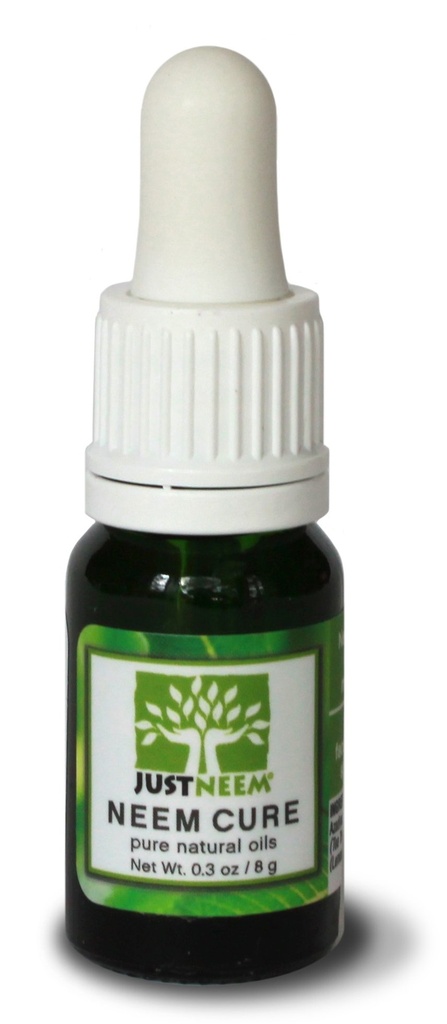JustNeem Neem Cure Oil - טבעי - הטוב ביותר על Acne, Psoriasis, Eczema, Rosacea, Cold Sores, Toe Nails, Bug and Spider Bites and Other Skin Irritations. עם Dropper Cap Applicator