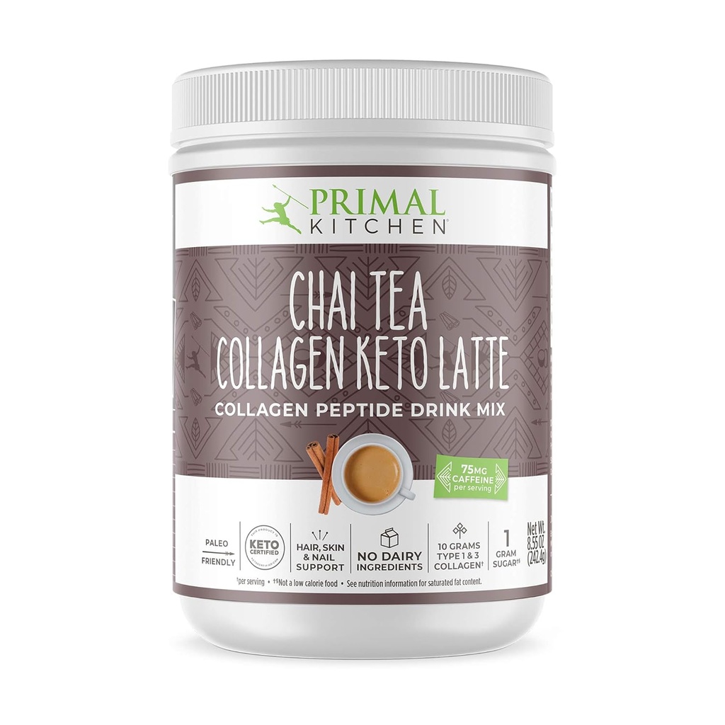 מטבח פרימי צ'אי Tea Collagen Keto Latte אבקת, Collagen Peptide לשתות Mix, 8.55 Ouncess