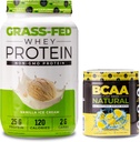 Nutrology Grass Fed Whey חלבון אבקת, תומך Lean שריר התאוששות וביצוע, Vanilla Ice Cream Flavor (28 משרתים) BCAA טבעי, Lemonade Flavor (30 משרתים)