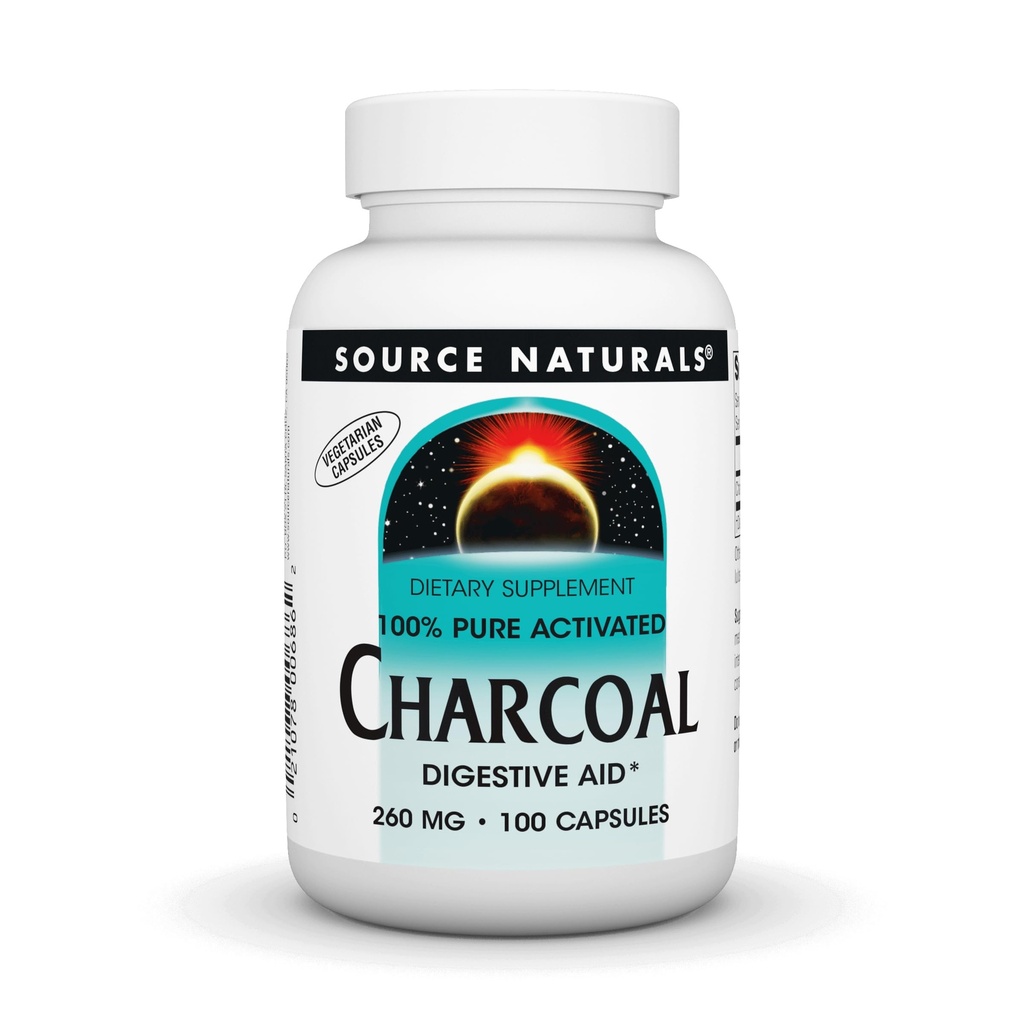 מקור Naturals Charcoal - 100% Pureהפעלה, סיוע תזונתי - 100 קפסולות
