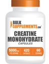 BulkSupplements.com Creatine Monohydrate כמוסות - גלולות קריאטין Micronized - Gluten Free, 7 קפסולות לשרת (5000mg), 420 הרוזן (Pack of 1)