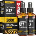 (2 Pack) - נוזל B12 Spray 5000 mcg - ויטמין B12 sublingual - טבעוני B12 ויטמין Spray - Methylcobalamin B12 נוזל Boosts Energy & Mood - Gluten-Free & non-GMO