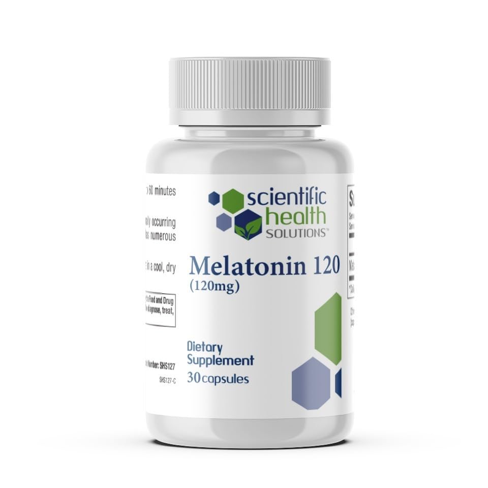 מלטונין 120 מ"ג | Single-Dose Melatonin in Easy-to-Swallow קפסולות | טבעוני, Non-GMO & Gluten-Free | US-Made תוספת כוח מלטונין