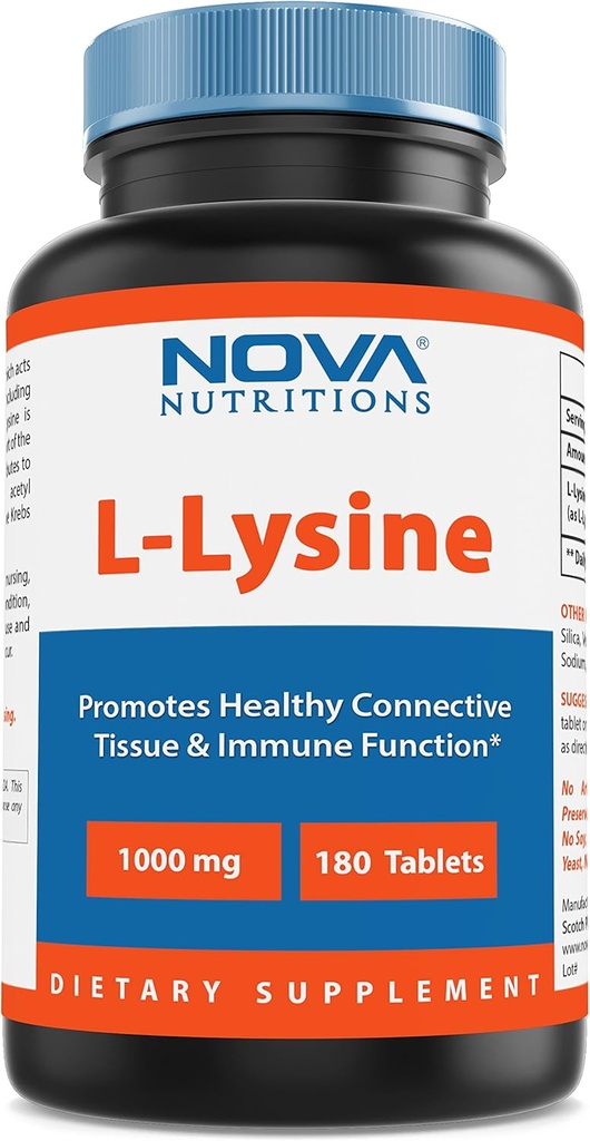 נובה Nutritions L-Lysine 1000 מ"ג - 180 טבליות