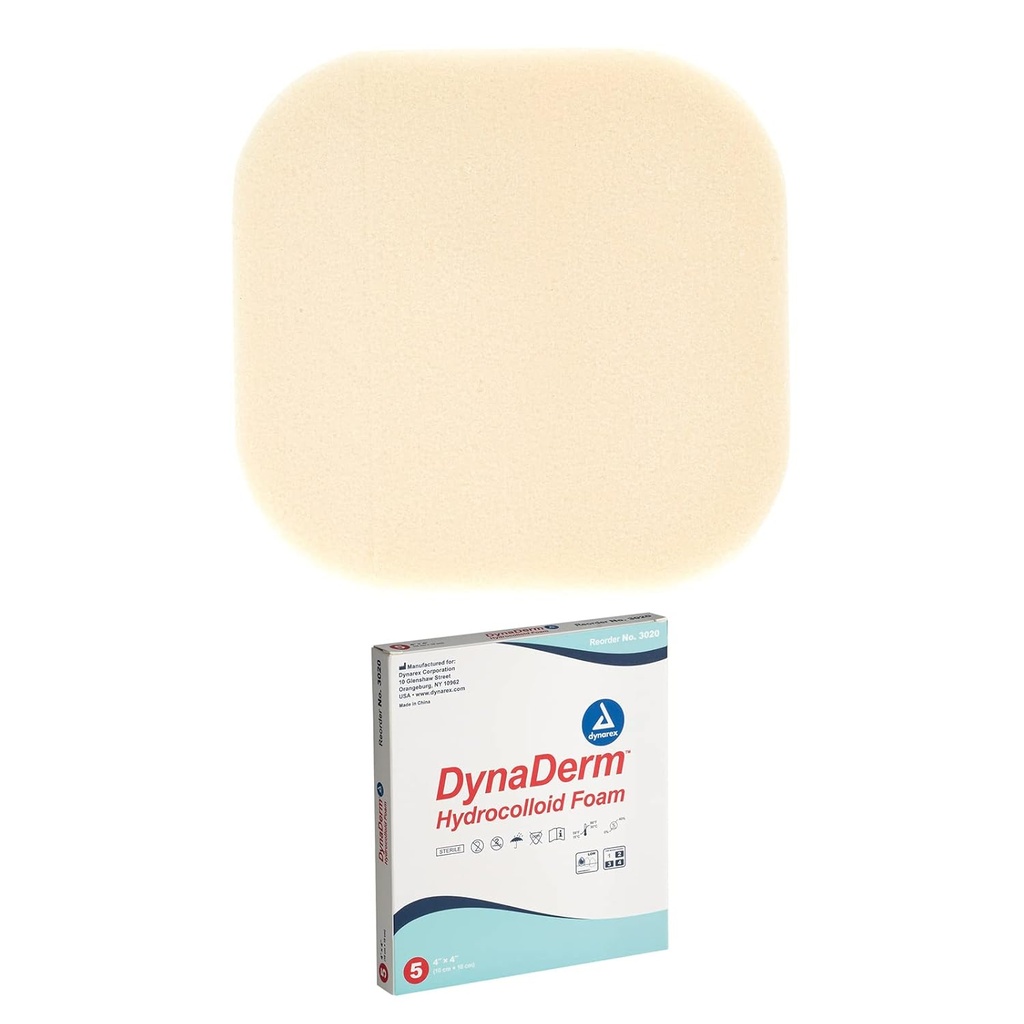 דינארקס דידרומה hydrocolloid Dressings, Sterile Moist Bandages בשימוש עבור כל מיני של Wounds, 4 " x 4" x 4, Foam & lip-Down Patches - 1 Box of 5 Dressings