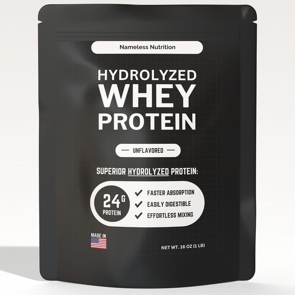 אבקת חלבון Whey - חלבון לא משועבד Whey חלבון ריכוז hydroslate, אבקת חלבון פשוטה - Gluten Free, 24g חלבון לשרת, 1 lb (Pack של 1)