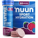 Nuun Sportlyte Tablet עם Magnesium, Calcium, Potassium, Chloride & Sodium, Gluten Free & Vegan, Tri-Berry, 8 Pack (80 משרתים Total)