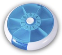 מארגנת גלולות התרופות, SZREDU Round Pill Box,Daily Pill Case 1 Time a Day,Rotating Pill Cases מארגנים 7 יום, Weekly ויטמין ארגן, Small Travel Pill Organer