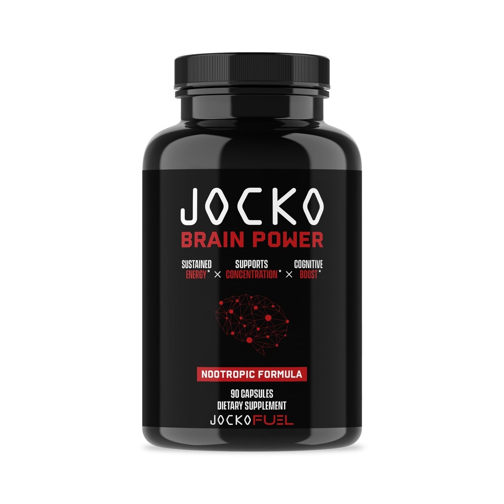 Jocko Fuel Brain Power - Nootropic Dietary Supplements for Memory & Focus wiht L Theanine, L Carnitine- Energy & Focus תוסף (90 קפסולות)