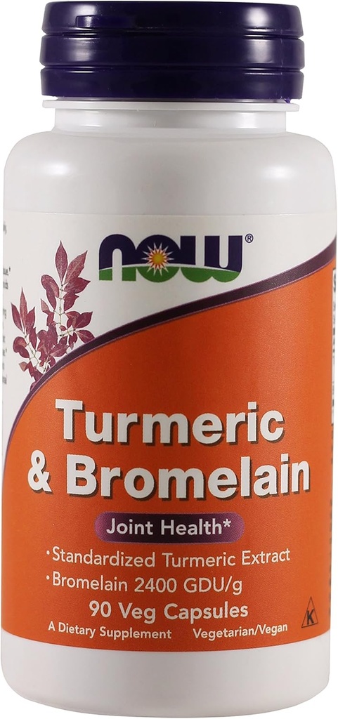Now Foods - Turmeric & Bromelain Joint Health - 90 קפסולות צמחוניות