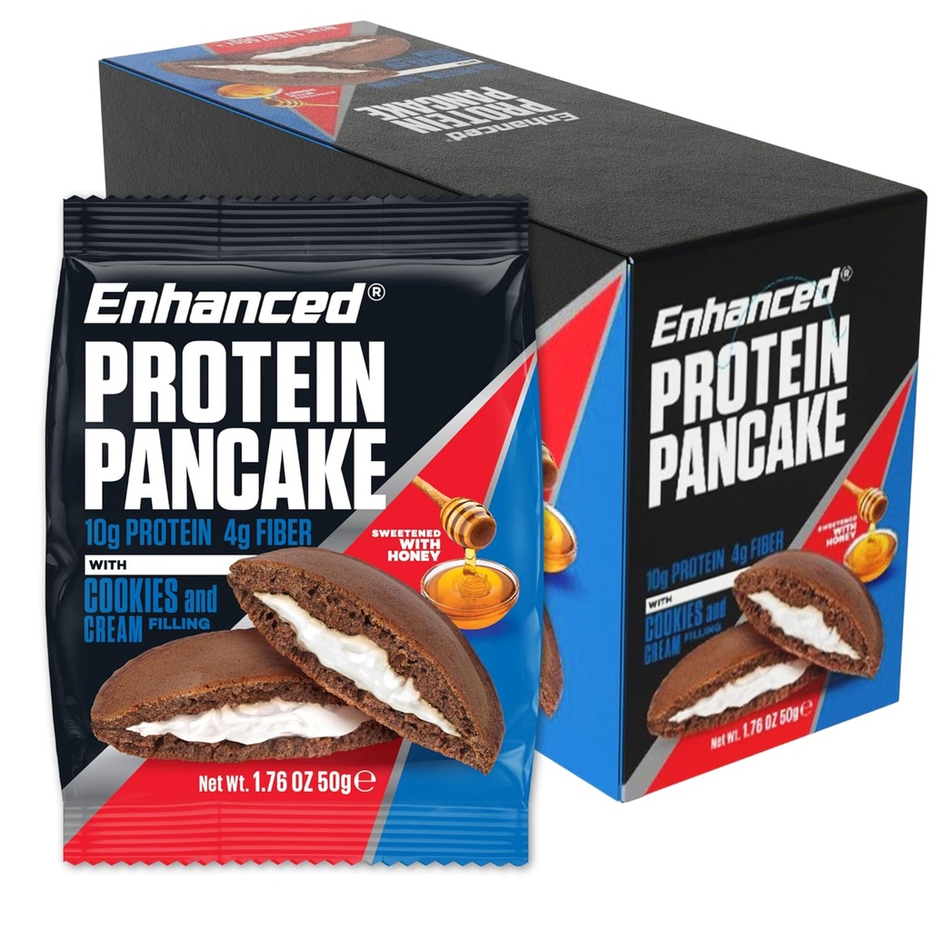 חלבון מעבדה משופר Pancakes to Go - Cookies & Cream (Pack of 10) - Low Carb, Low Sugar, Low Calorie, חלבון גבוה, Keto-Friendly - מוכן לאכול חטיף