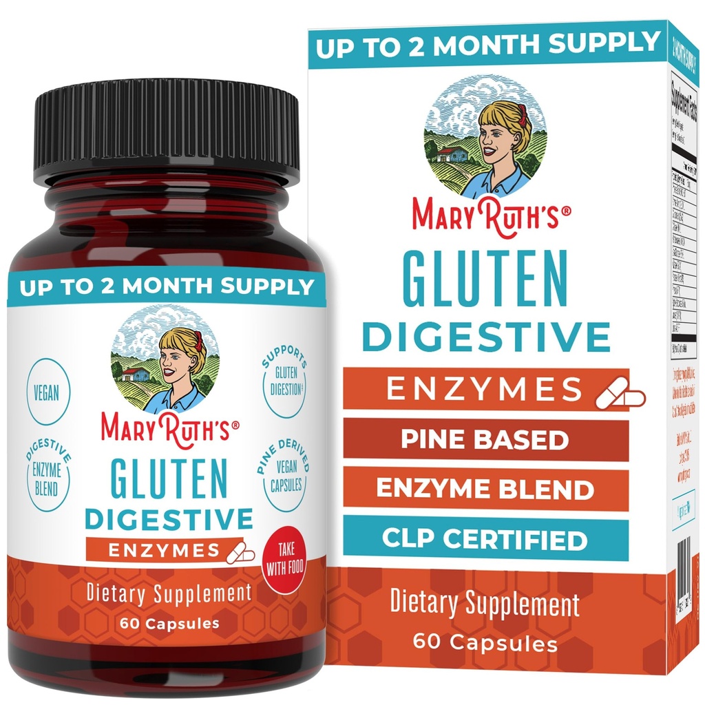 MaryRuth Organics Gluten Enzymes קפסולות | תוספת Enzyme לתמיכה בבריאות Gut | Gluten Digestion | & Foodsent Absorption