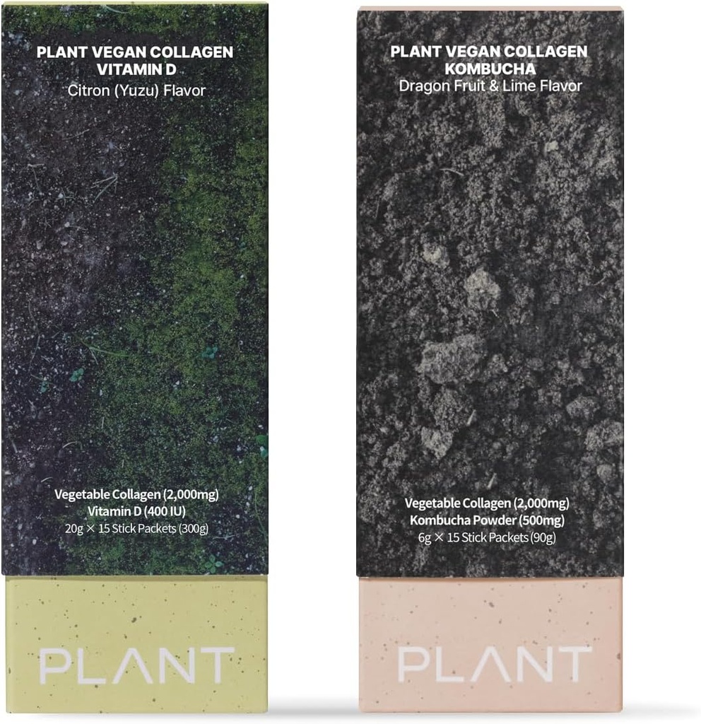 PLANT Collagen Kombucha + Collagen Jelly ויטמין D Probiotics