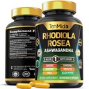 Rhodiola Rosea תוסף - 8in1 פורמולה - בשילוב עם Ashwagandha, Turmeric, Berberine, Maca, Chamomile, Green Tea, Black Pepper - מזון עשיר - 150 קפסולות טבעוניות