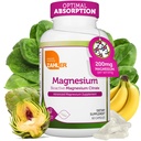 Zahler - Magnesium תוספת קפסולות 200 מ"ג (60 הרוזן) מוסמך מוסמך ביואקטיבי Magnesium Magnesium Citrate עבור Max Absorption - Natural Magnesium מינרלים לגברים ונשים - Best Magnesium תוספי מזון