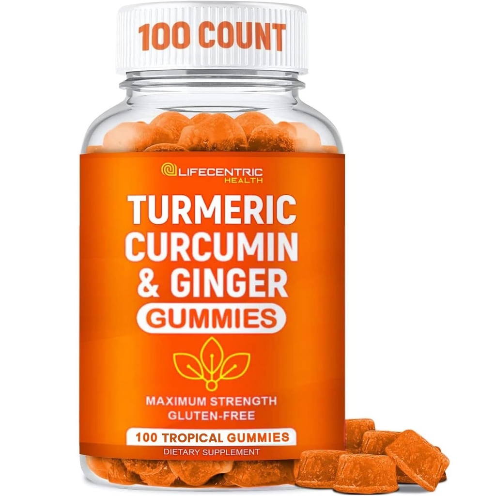 חניכיים Turmeric למבוגרים ולילדים | Max Power Turmeric ו-Ging Supplement | Organic Turmeric Curcumin Gummies for Total Health