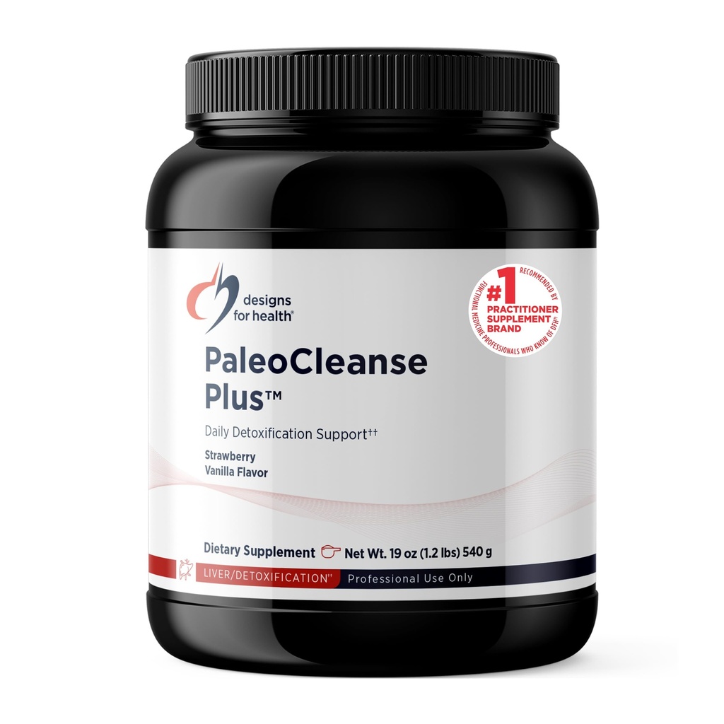 עיצובים לבריאות PaleoCleanse Plus - אבקת Detox עם חלבון 18g Bone Broth, Antioxidant Herbs, ויטמינים + מינרלים - Smoothie Shake Drink Mix Mix, Strawberry-Vanilla Flavor (15 משרתים / 540g)