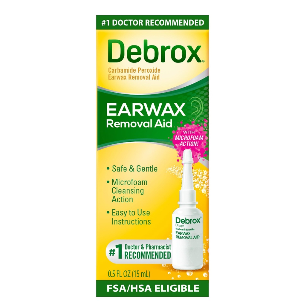 Debrox אוזניים Wax Removal טיפות, Gentle Microfoam האוזן Wax Remover, 0.5 Fl Oz