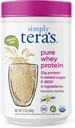 פשוט אבקת חלבון טהורה של tera - Grass Fed Vanilla Whey חלבון אבקת, נקי, מיוצר ללא ממתקים מלאכותיים, non-GMO, כשר, rBGH-Free, Soy-Free - 12 Oz