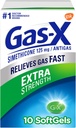 גז-X תוספת גז סיוע Softgels עם Simethicone 125 מ"ג - 10 הרוזן