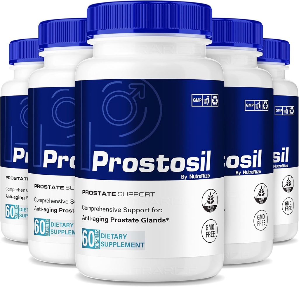 (5 Pack) Prostosil כמוסות, All Natural Formula for Prostate Health Support, תוסף צמחי כוח מקסימלי לשליטה ובריאות כוללת, Prosto sil Pills בדיקה רשמית (300 קפסולות)
