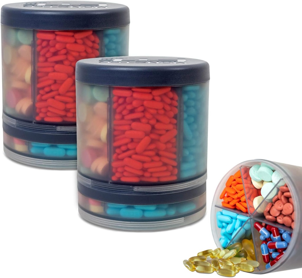 Monsterתוסף Pill Dispenser, Medicine, Medicine, Portable Detachable Travel Med Holder, ויטמין Storage Box, Lifetime מנוי ל-MadSafe App (Monster Fit 10-2 Pack)