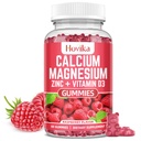 Calcium Magnesium Zinc Gummies with Potassium ויטמין C, B6, D3, K2 - Calcium for Women & Men - Calcium Magnesium Zinc ויטמין Multi עבור עצמות, שרירים, שיניים, Calm Mood & Immunity - 60 Cts