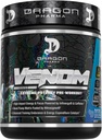DRAGON PHARMA Venom Extreme Potency Pre-Workout, לייזר Sharp Focus + אנרגיה, Intense Performance, Ingredients for Enhanced Veodilation & Endurance (שרתים, Blue Raspberry)
