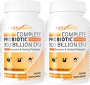 Probiotics for Women & Men, 300 מיליארד CFU 11 סטרינס + אורגני Herbal & Digestive Enzymes, Probiotic for Digestive Health, Gas & Bloating, Immune, Gut Health for Women & Men, Shelf Stable, 120 Caps Stable