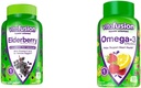 Vitafusion Elderberry Gummy ויטמינים 90ct & אומגה 3 מסטיקמי ויטמינים ברי לימונדה פלב