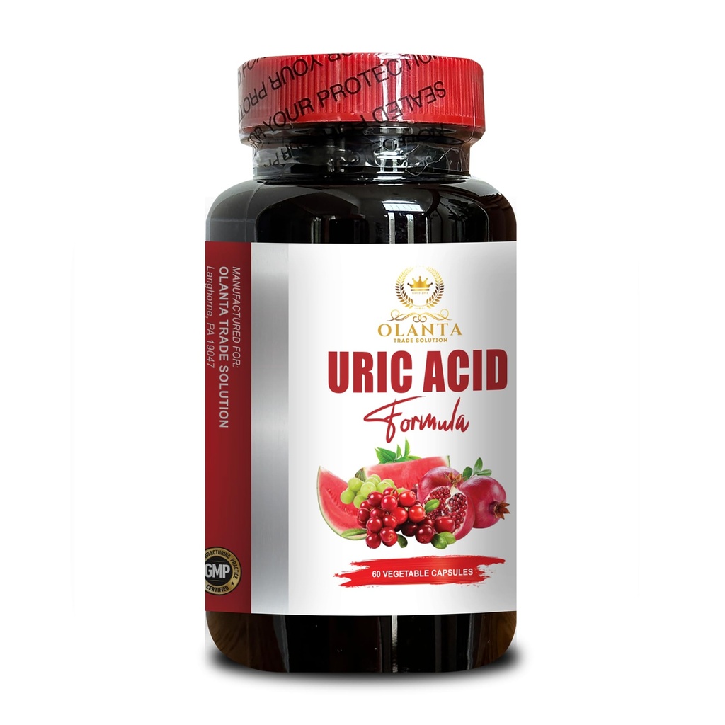 URIC Acid - תמיכה ברמת Uric Acid בריאה, תמיכה ניידות משותפת ונוחות, חלב, Celery Seed, Tart Cherry, Milk Thistle - 1 בקבוק 60 קפסולות
