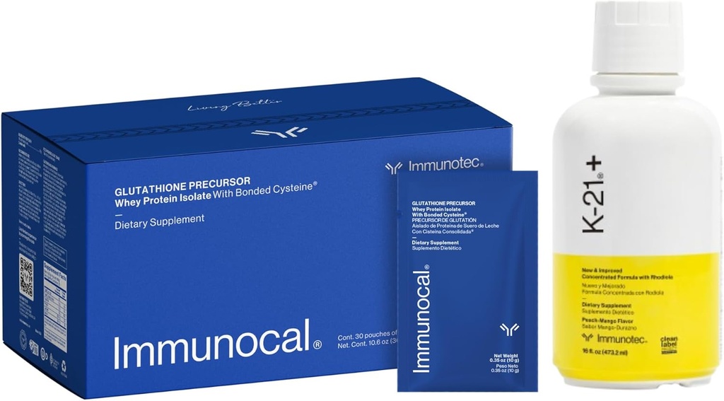 Immunocal Bundle עם K-21 - Glu Thathione Precursor, Whey חלבונים Isolate & Herbal הסתגלותogen עם Rhodiola Rhosea