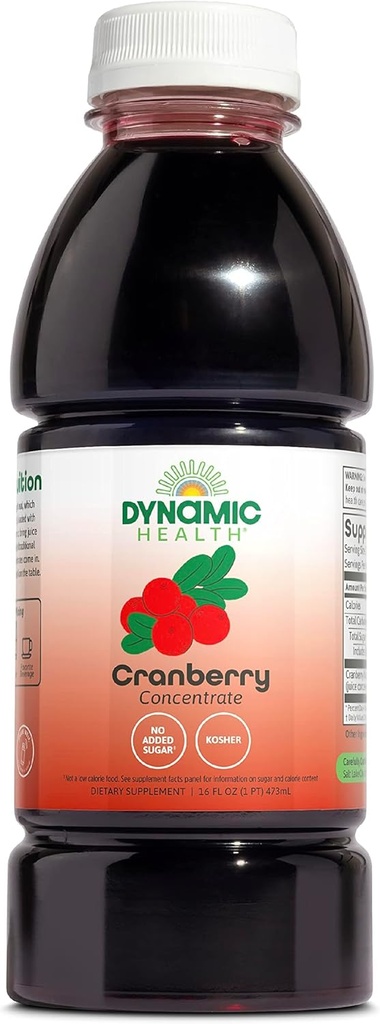 דינמי בריאות טהורה Cranberry ללא ממותק 100% ג'ק ריכוז, תוסף טבעי אנטי-חמצן, לא תוספת סוכר, לא תוספת סוכר, No Preservatives, 16 משרתים, 16oz