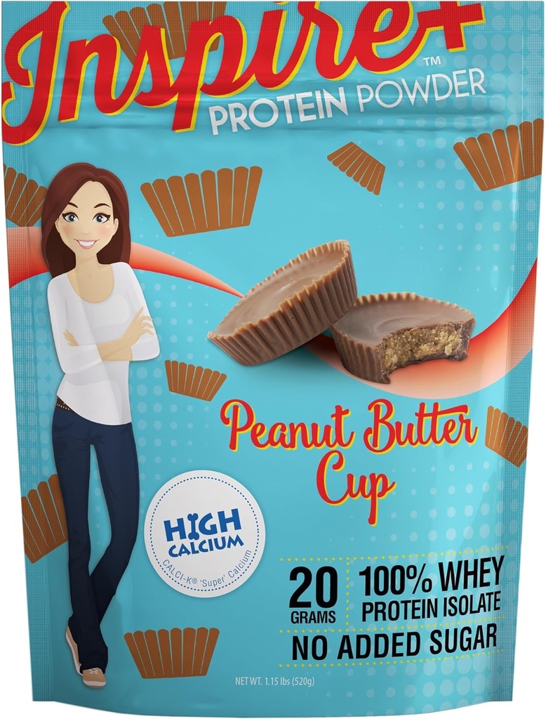 Bariatric אכילה Inspire Peanut Butter Cup 20g Whey Protein Isolate אבקת עם Calcium (20 משרתות)