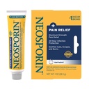 Neosporin + מקסימום-Strength Triple Antibiotic Ointment עם הקלה בכאב, פעולה כפולה עזרה ראשונה Wound Care, No-Sting פורמולה עם Pramoxine HCl, Bacitracin Zinc, 1 oz Single Tube