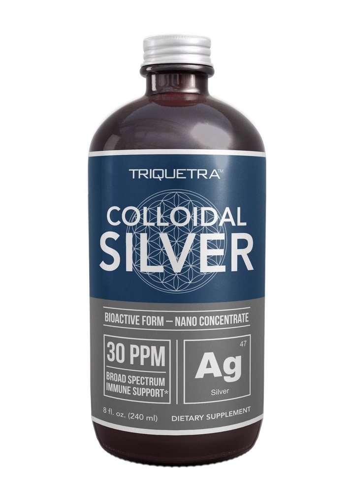 Bioactive Colloidal Silver - 8 oz, זכוכית בקבוק, טבעוני, דוס בטוח עם יעילות גבוהה ביותר - ננו Ions, 30 PPM - Immune Support48 משרתים)