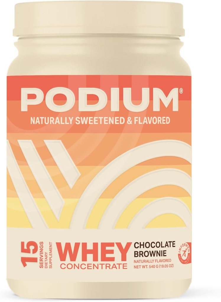 אבקת חלבון Podium תזונתי Whey, שוקולד Brownie, 22g חלבון Per לשרת עם Enzymes העיכול, חלבון Whey חלבון Isolate & Concentrate, Gluten Free, Low Carb, Low Sugar & Soy חינם, 15 משרתי חלבון Whey.
