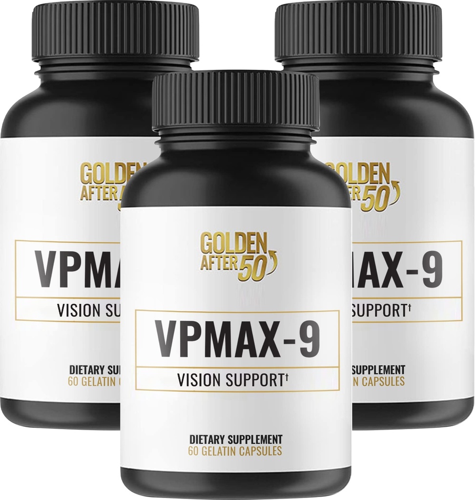 זהב לאחר 50 VpMAX-9 - Sight Care ו Antioxidant תוספת עם ויטמין עיניים, Lutein, Lycopene ו- Bilberry לחלץ - 3 בקבוקים
