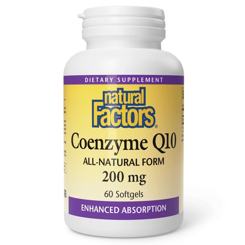 גורמים טבעיים Coenzyme Q10 - Antioxidant Supports Cell Energy הפקה - Better Absorptions מסייעות לתפקוד לב בריא - 200 מ"ג, 60 Softgels (60 משרתים)