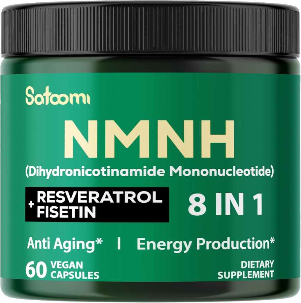 8in1 NMNH - תוספת NMN - NAD תוספת תמיכה רמות NAD הוסיף Fisetin, Resveratrol, Quercetin, Turmeric, Berberine, ויטמין D3 & C - 60 Count for 30 ימים