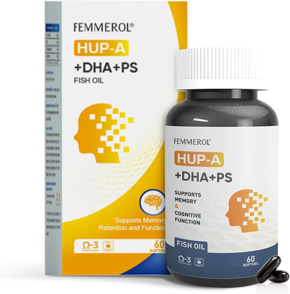 Phosphatidylserine 120 מ"ג אומגה 3 DHA 60 Softgels עם Huperzine A עבור ילדים מבוגרים בריאות המוח תוספי תמיכה קוגניטיבית - שיפור תפקוד המוח Phosphatidyline עם DHA