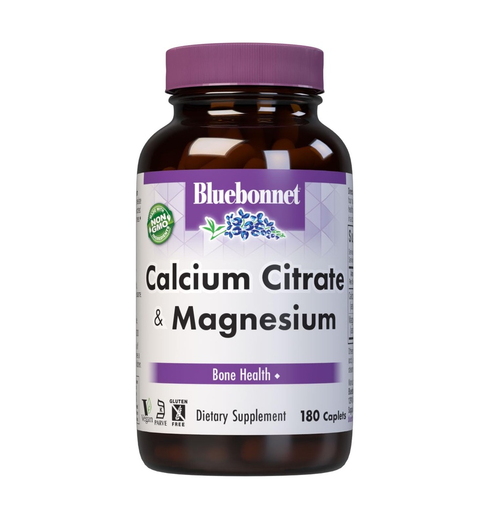 BlueBonnet Calcium Plus Magnesium Caplets, 180 הרוזן