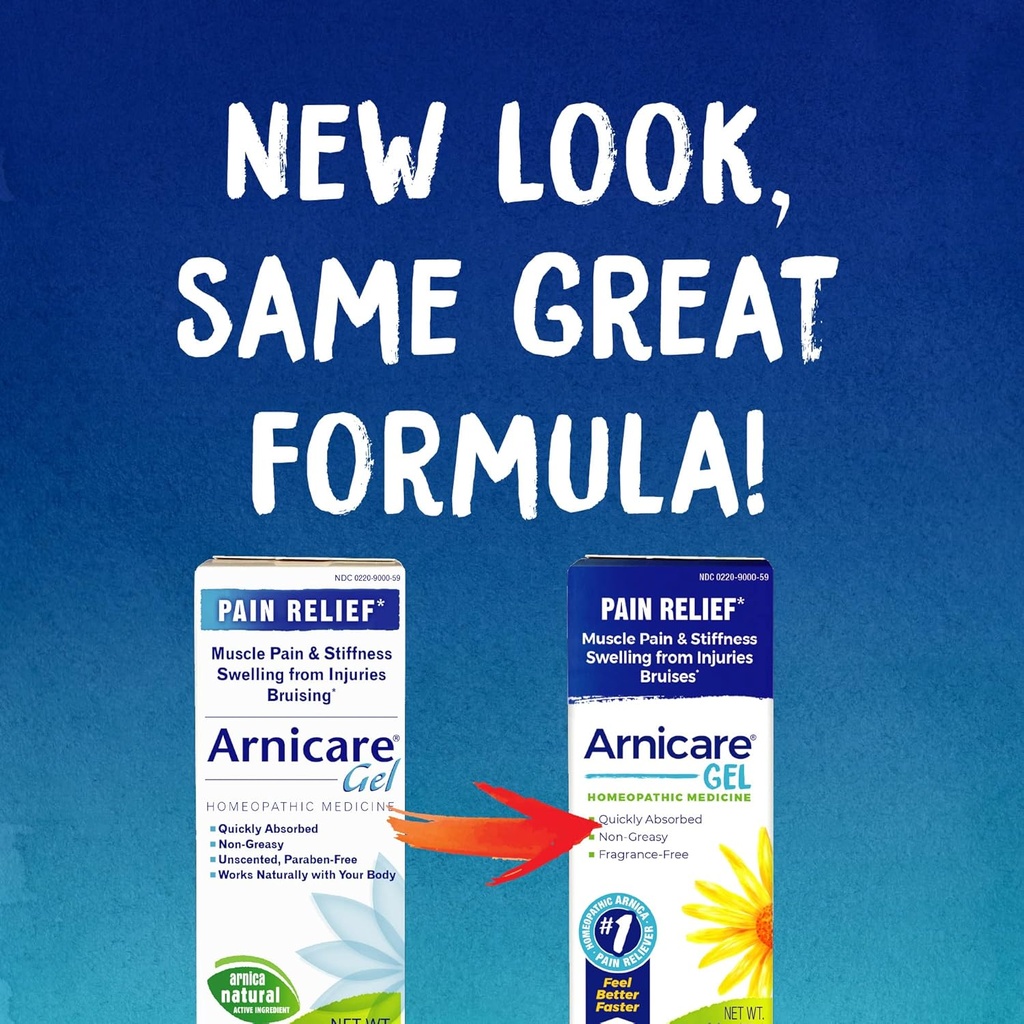 Boiron Arnicare Gel for Soothing הקלה של כאב משותף, כאבי שרירים, כאבי שרירים, ונפיחות של Bruises או פציעה - non-Gry ו-Free - 2.6 oz (Pack של 2)