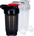 Shaker Bottle Protein Shakes Cup 10 Ounce Shaker בקבוק עם Whisk Balls, חלבונים שקד בקבוק להגדיר למיקסים חלבונים,Shakers עבור שקיות חלבונים, Shaker Cup, חלבונים Shaker, Black+Grey, 2PCS