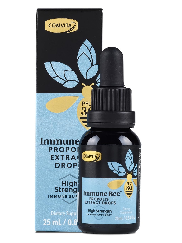 Comvita תוספת חיזוק Bee Propolis - תמיכה טבעית Immune, טיפות עבור בריאות הפה, Propolis נוזל, עוזר Soothe גרון, אלכוהול חינם - PFL 30, 0.8 fl oz זכוכית בקבוק