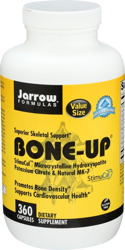 Jarrow Formulas BoneUp for Bone Density - ויטמין D3 ו-K2, תמיכה ב- 360 קפסולות, מקדמת תזונה של Skeletal, עד 60 ימים